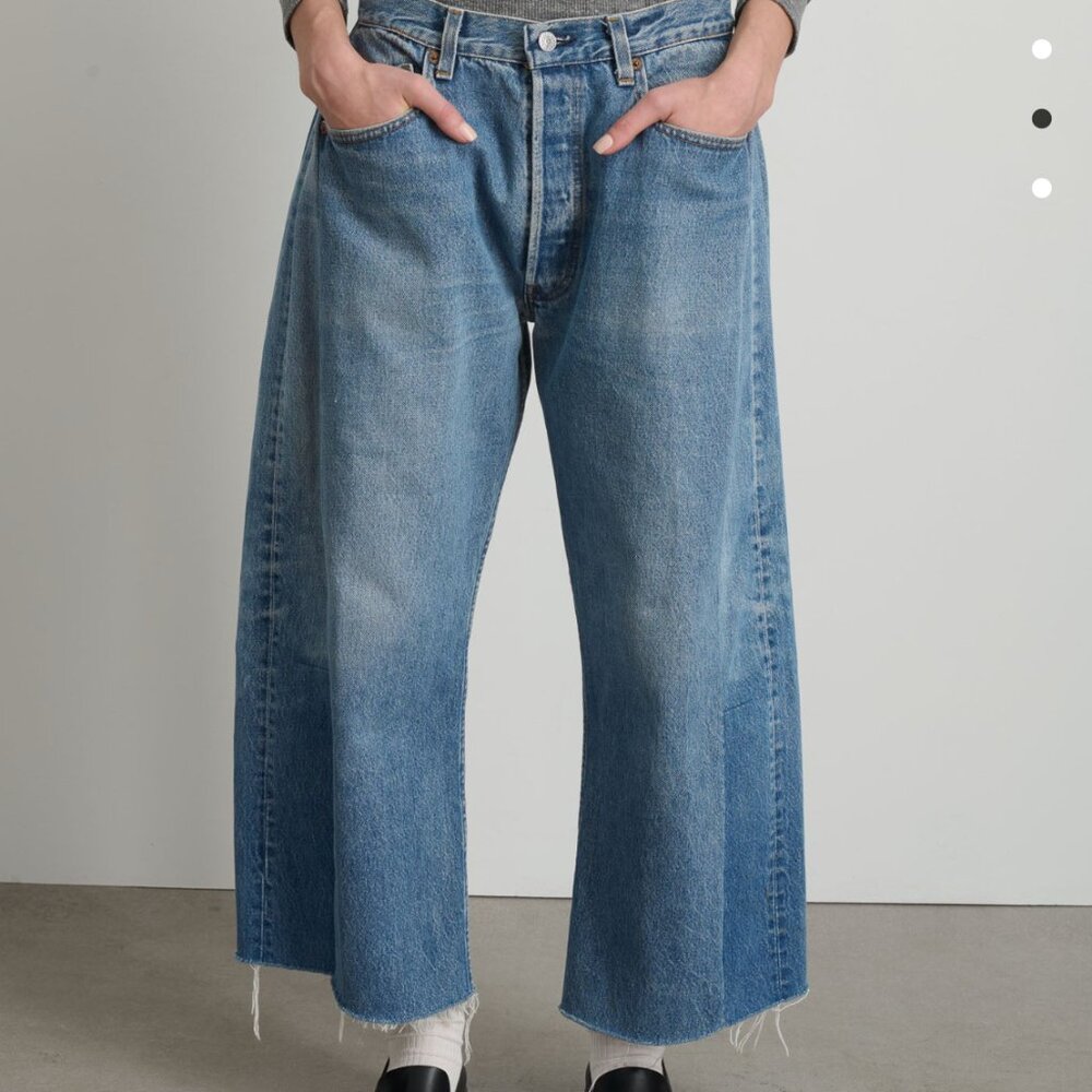 B SIDES Vintage 501 Lasso Jean Slouch Crop Classic Faded Indigo